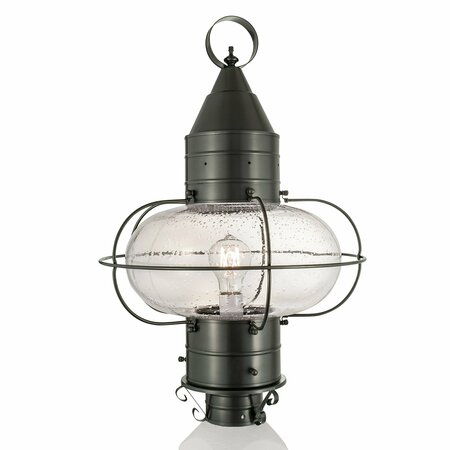 NORWELL Classic Onion Outdoor Post Light - Gun Metal with Seeded Glass 1510-GM-SE